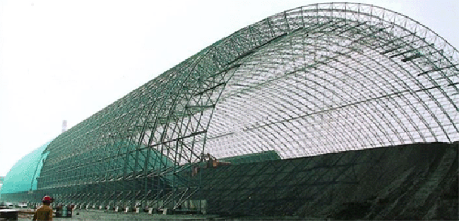 丰台热电厂螺栓球网架干煤棚